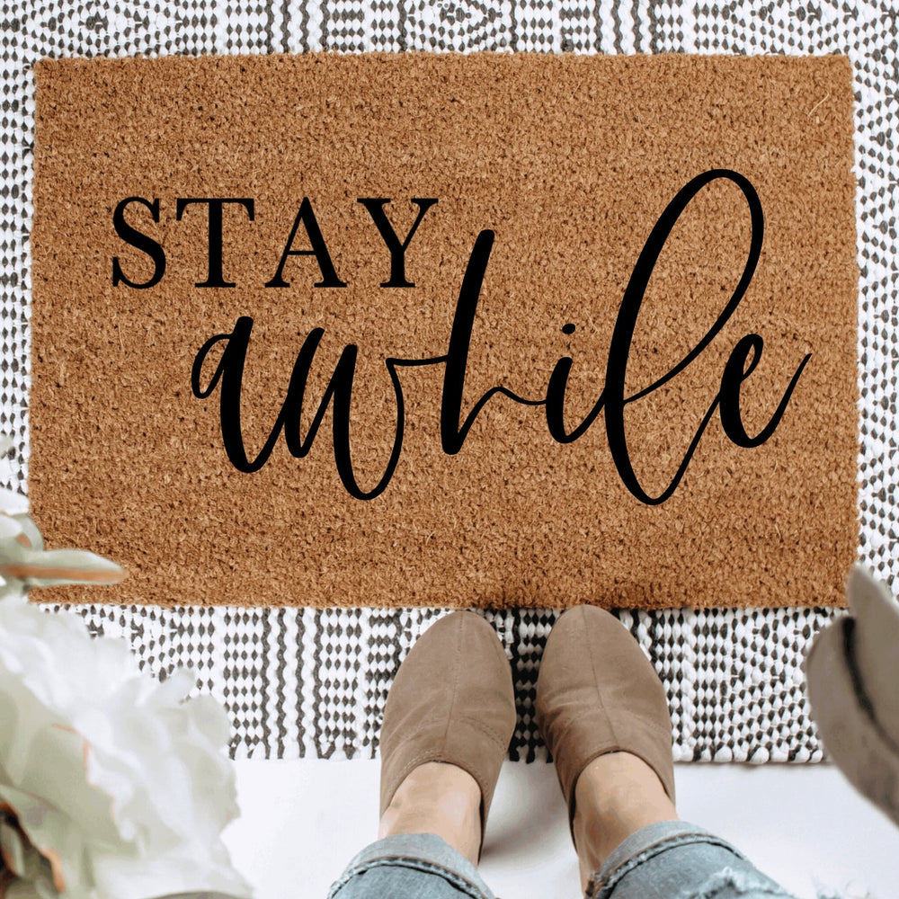 Stay Awhile Doormat