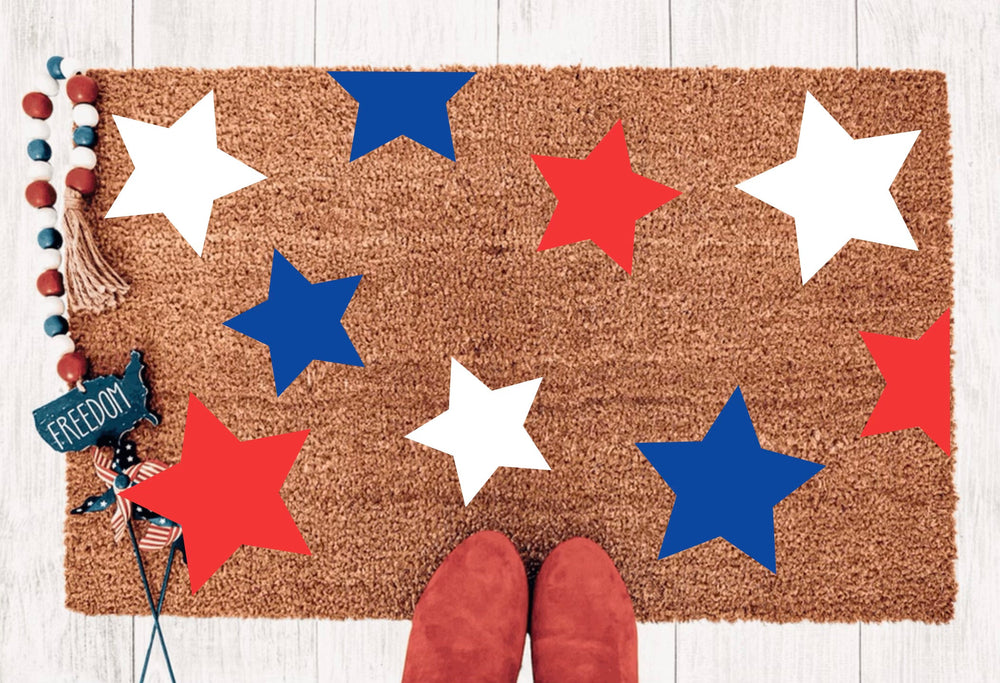 Red, White + Blue Stars Doormat