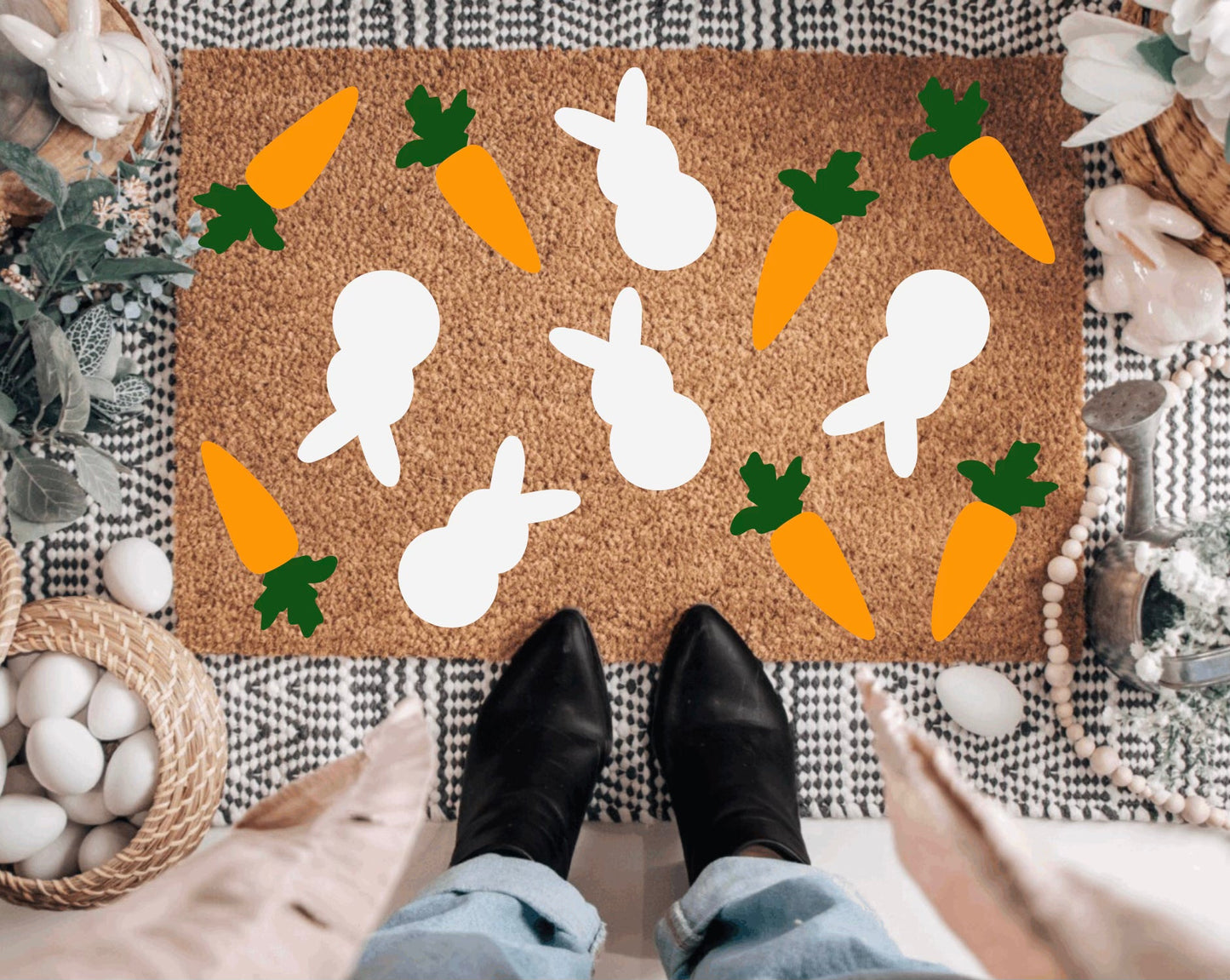Bunnies + Carrots Doormat