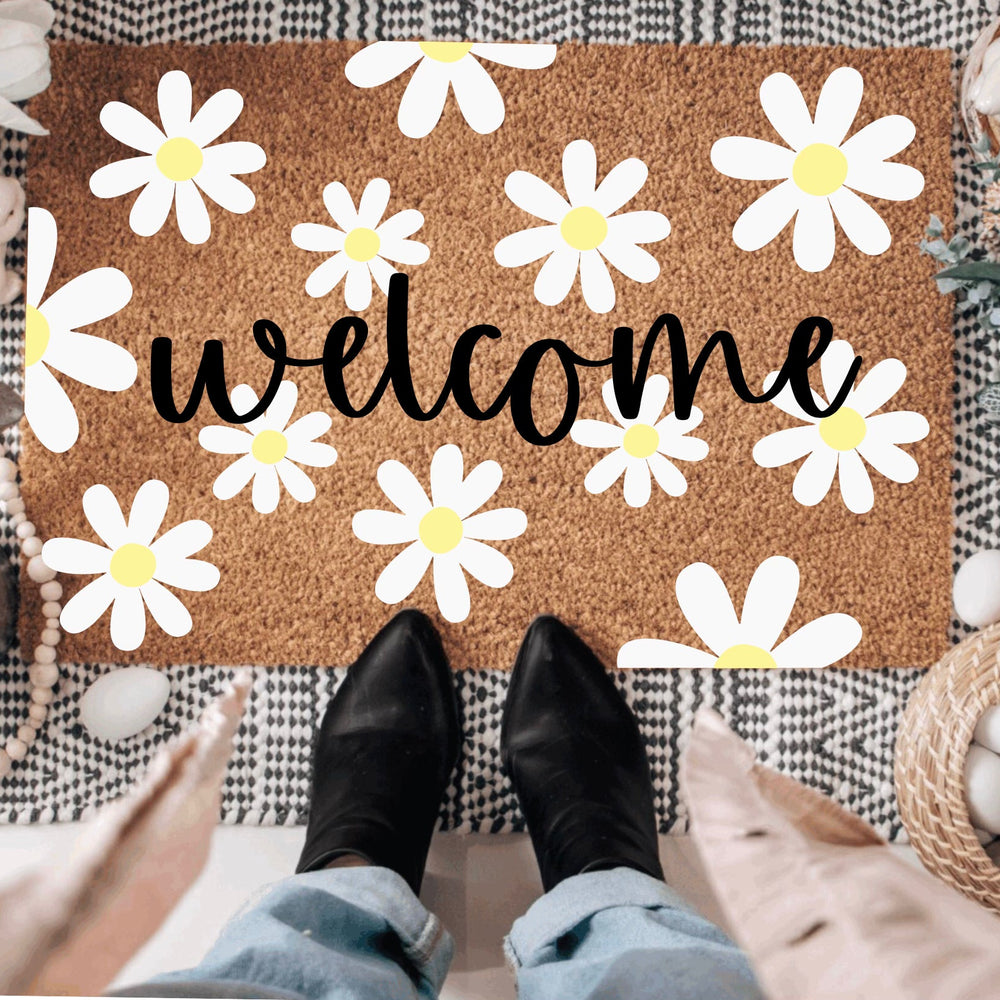 Welcome Doormat | Daisy Pattern