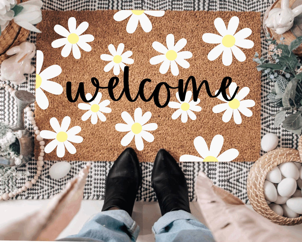 Welcome Doormat | Daisy Pattern