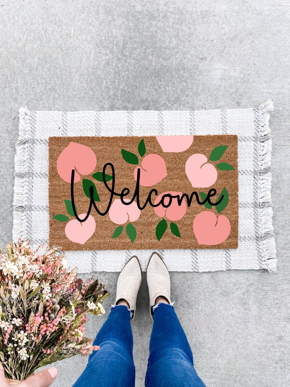 Welcome Doormat | Peach Pattern