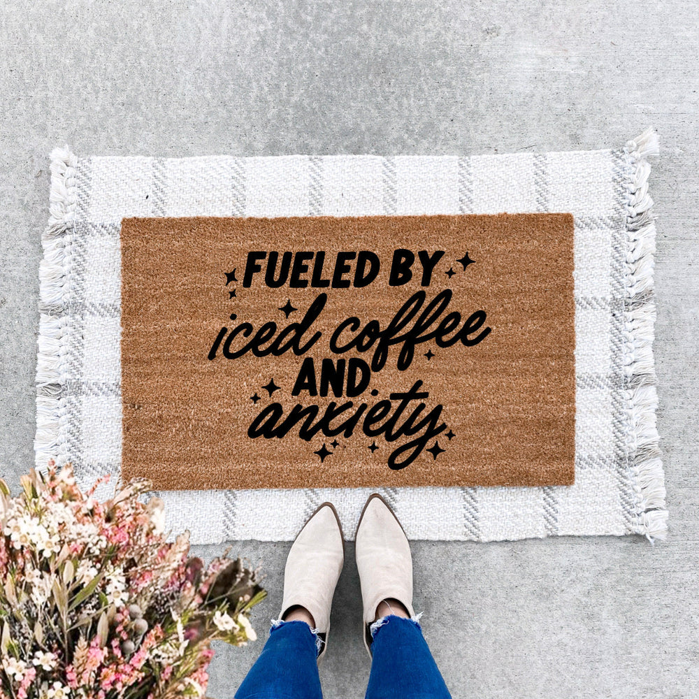 Fueled By Iced Coffee & Anxiety Doormat