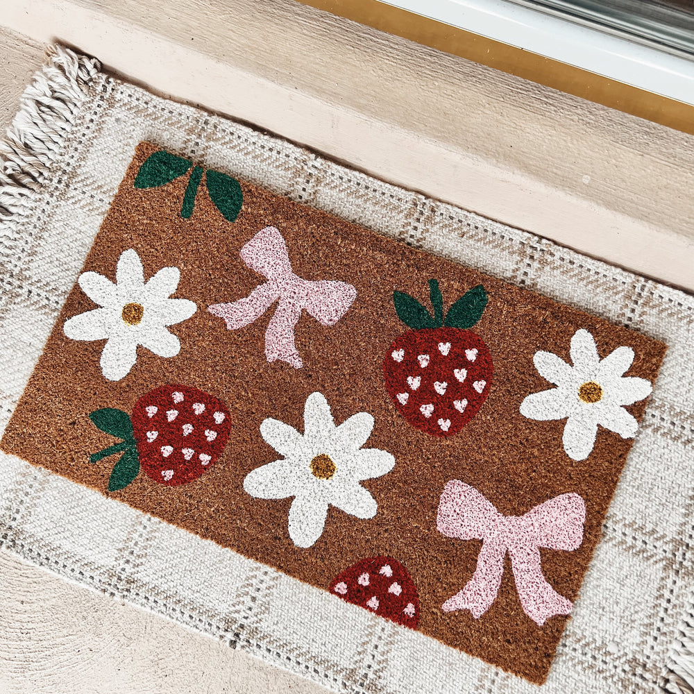 Strawberry, Daisy & Berry Pattern Doormat