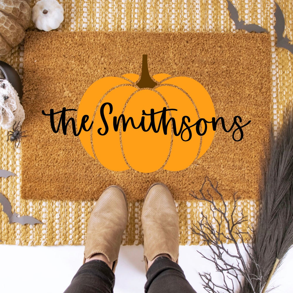 Pumpkin Family Name Doormat