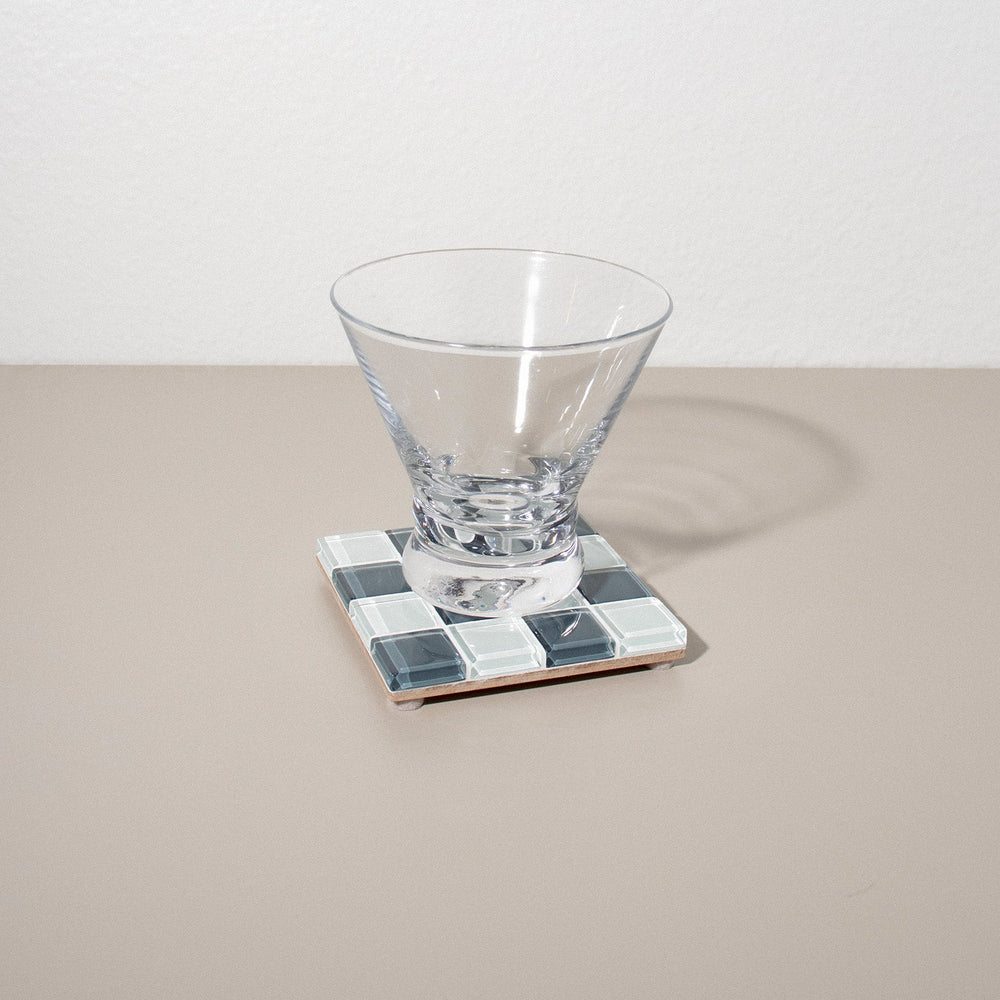 Glass Tile Coaster - Stone Wall