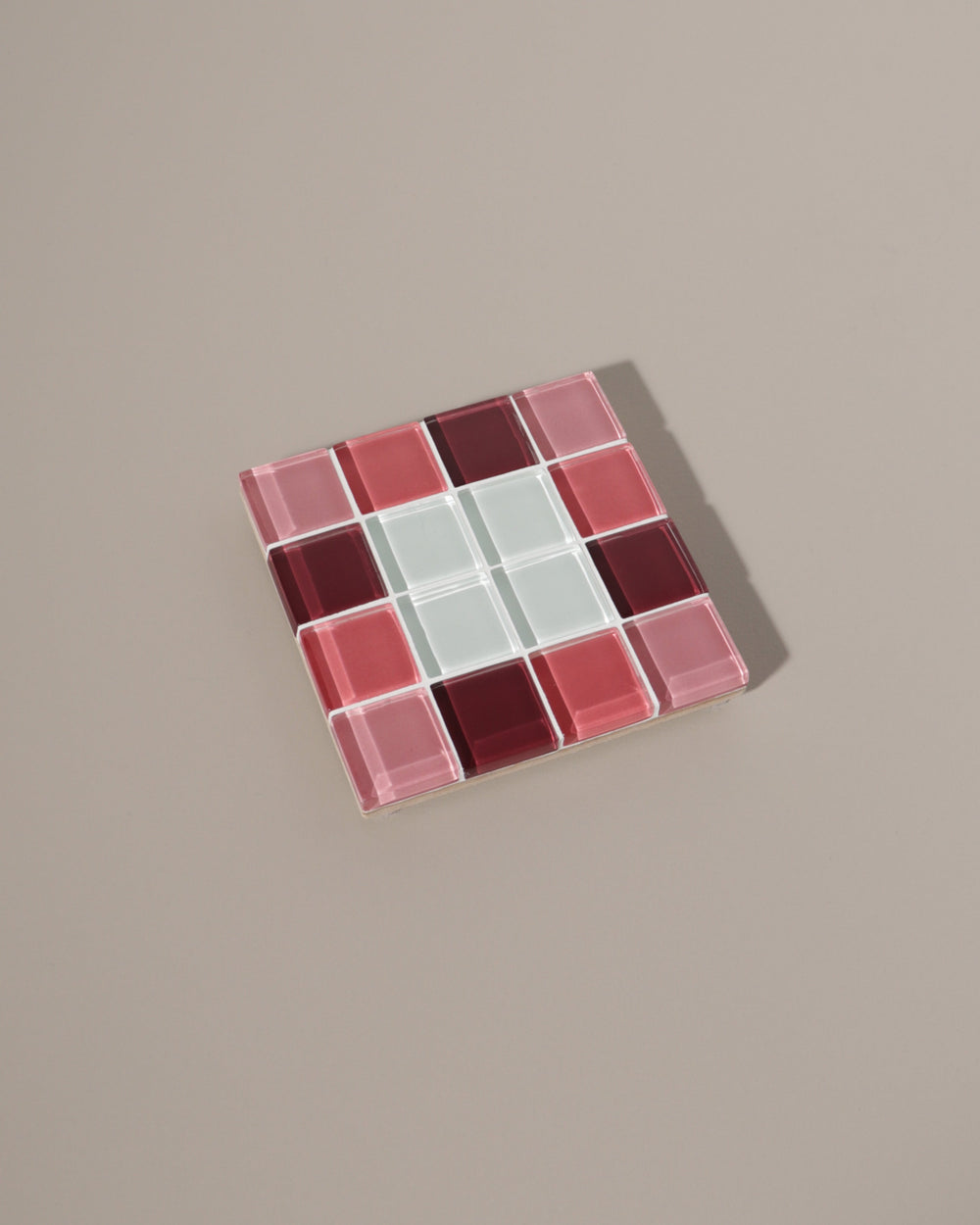 Glass Tile Coaster - Through A Window - Pink Gradient