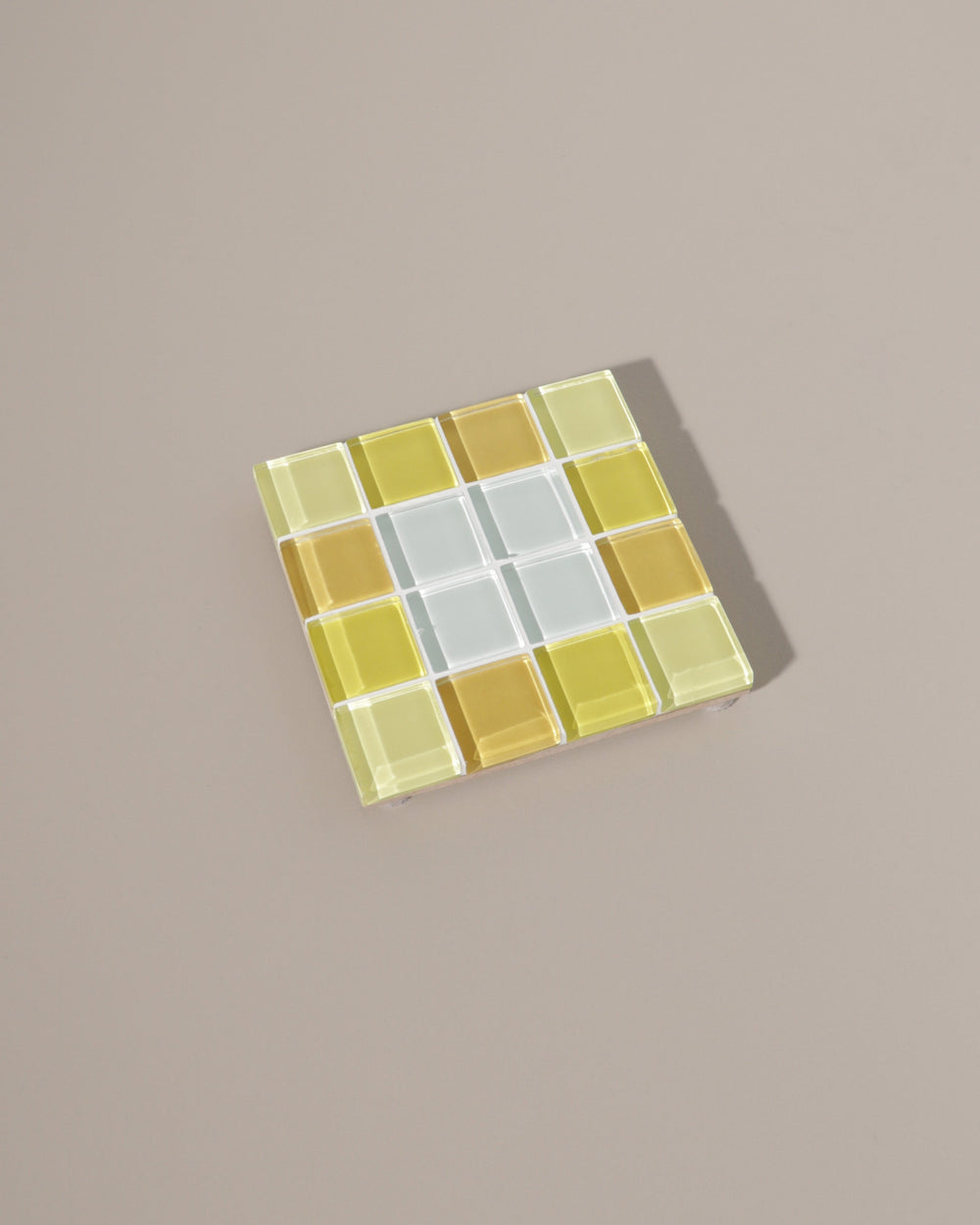 Glass Tile Coaster - Through A Window - Yellow Gradient
