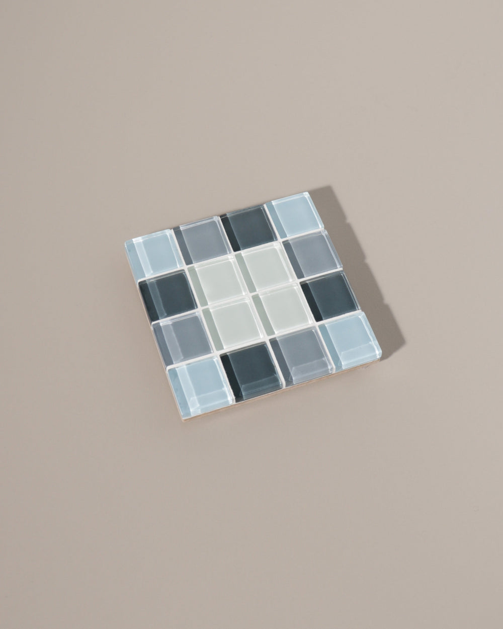 Glass Tile Coaster - Through A Window - Gray Gradient