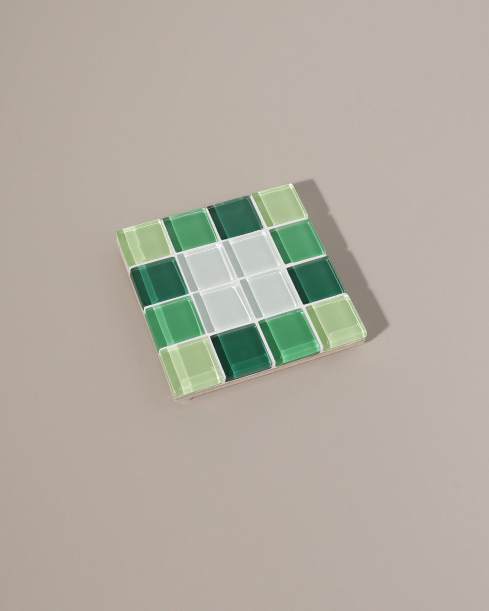 Glass Tile Coaster - Through A Window - Green Gradient