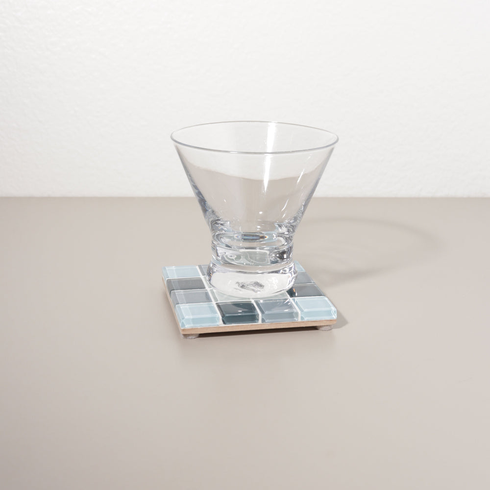 Glass Tile Coaster - Through A Window - Gray Gradient
