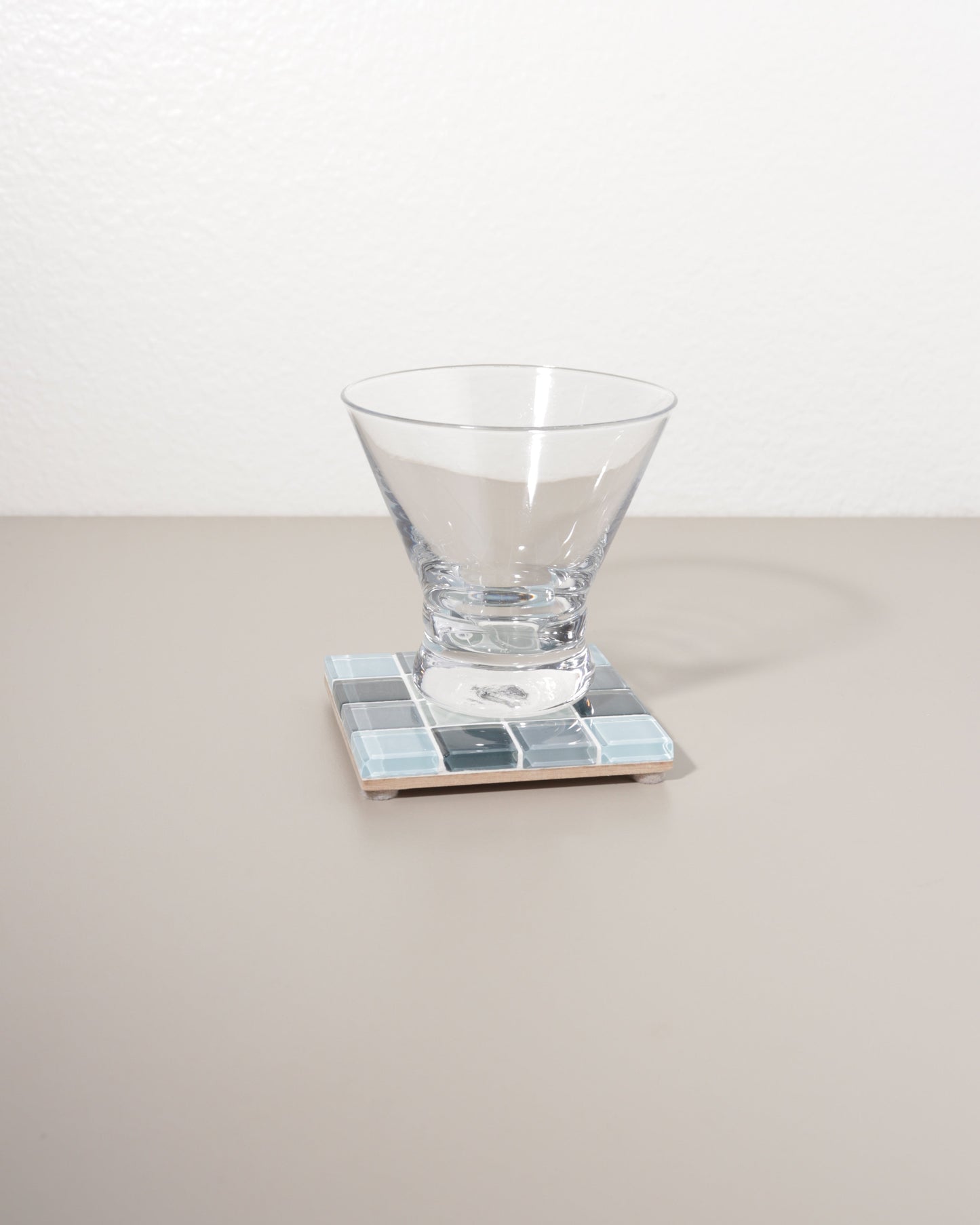Glass Tile Coaster - Through A Window - Gray Gradient