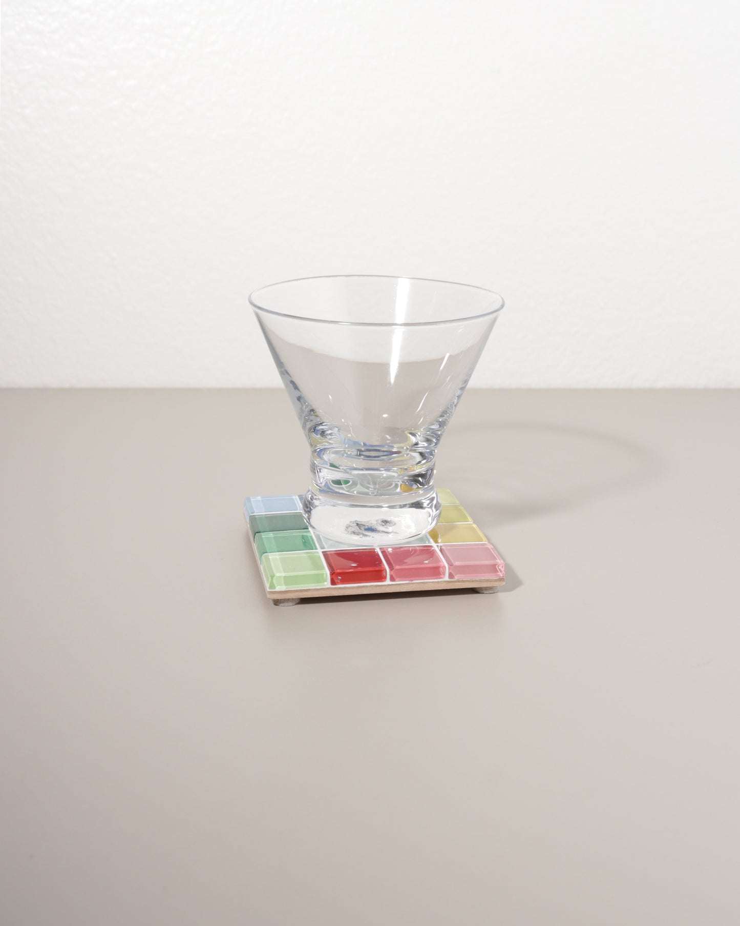 Glass Tile Coaster - Through A Window - Rainbow