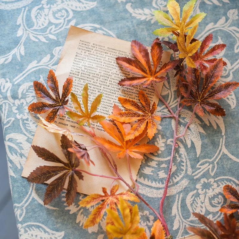 
                      
                        Artificial Fall Color Faux Maple Leaf Stem
                      
                    