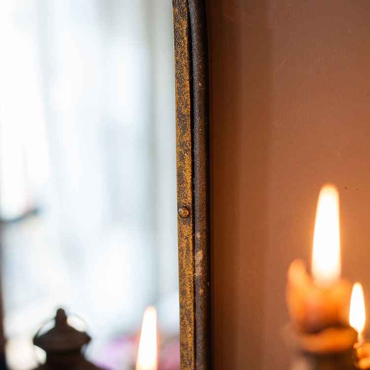 
                      
                        Antique Style Dark Iron Mirror
                      
                    