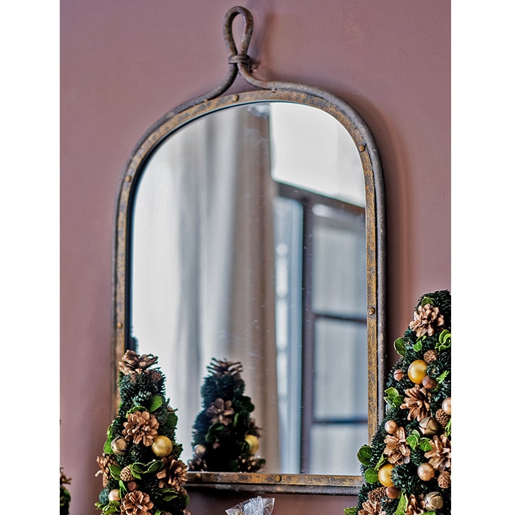 
                      
                        Antique Style Dark Iron Mirror
                      
                    