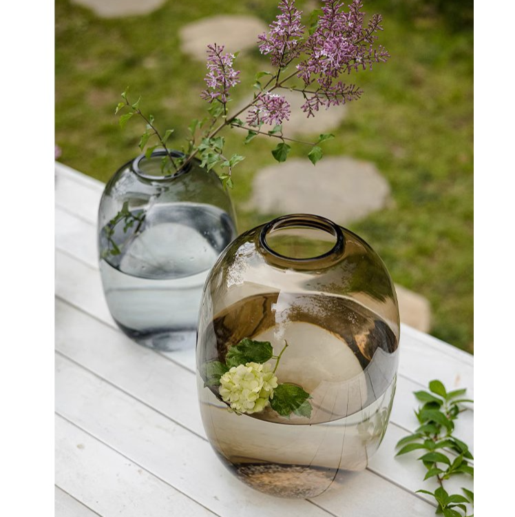 
                      
                        Modern Handblown Clear Glass Vase
                      
                    