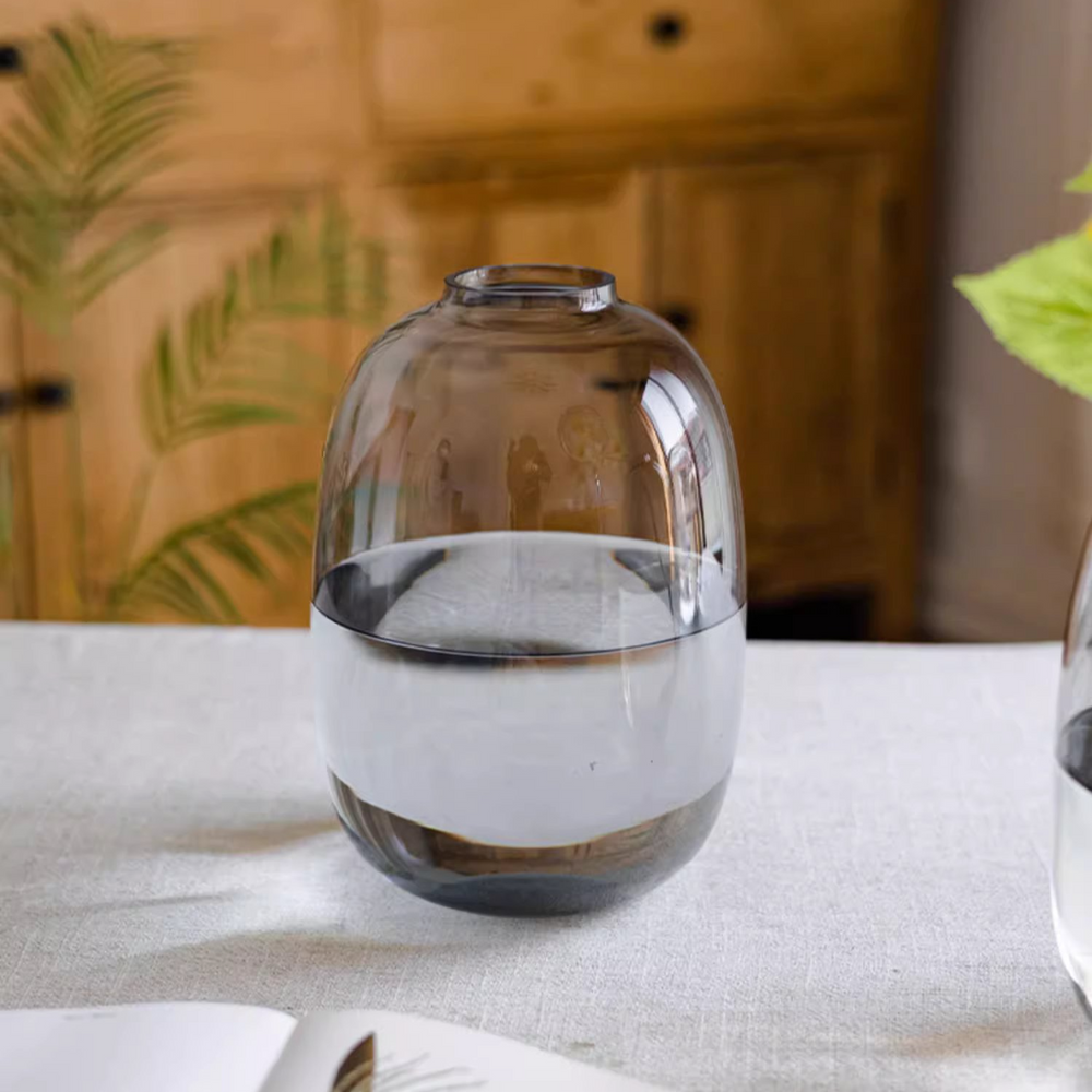 Modern Handblown Clear Glass Vase
