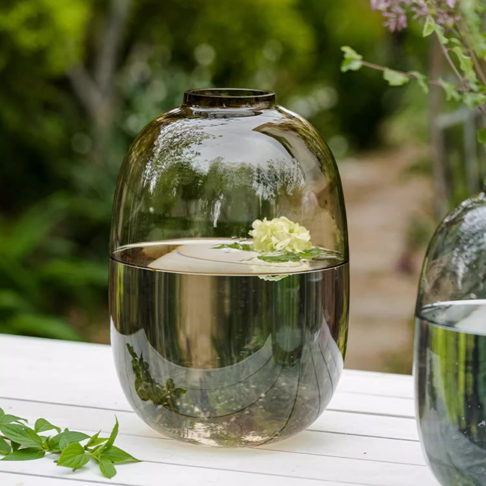 
                      
                        Modern Handblown Clear Glass Vase
                      
                    