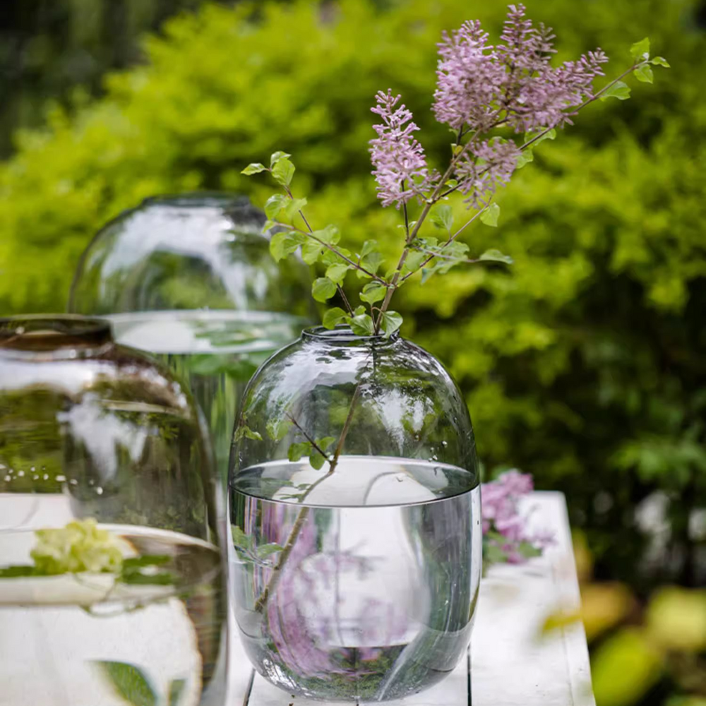 
                      
                        Modern Handblown Clear Glass Vase
                      
                    