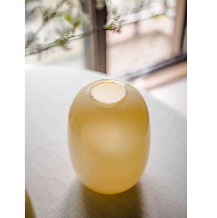 
                      
                        Modern Handblown Glass Vase, Yellow
                      
                    