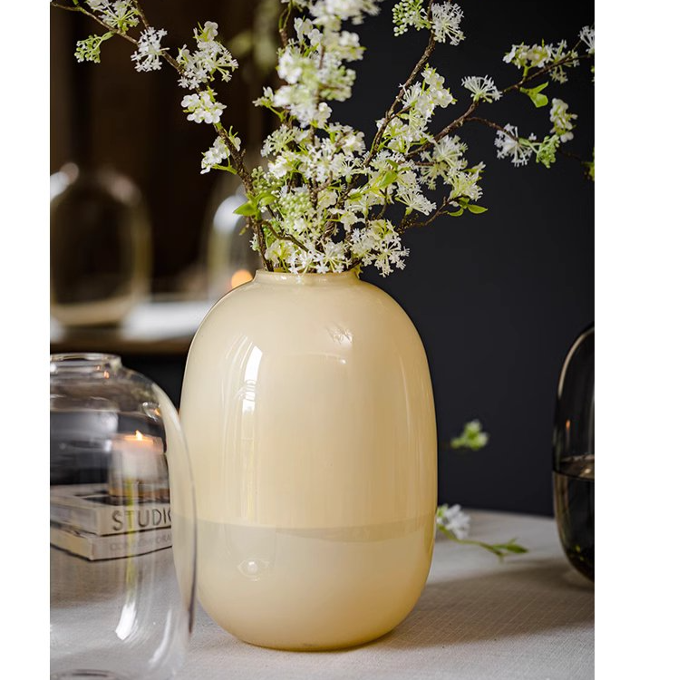
                      
                        Modern Handblown Glass Vase, Yellow
                      
                    