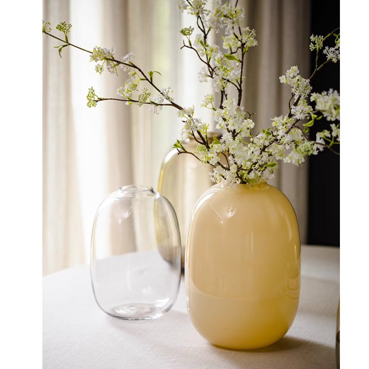 
                      
                        Modern Handblown Glass Vase, Yellow
                      
                    