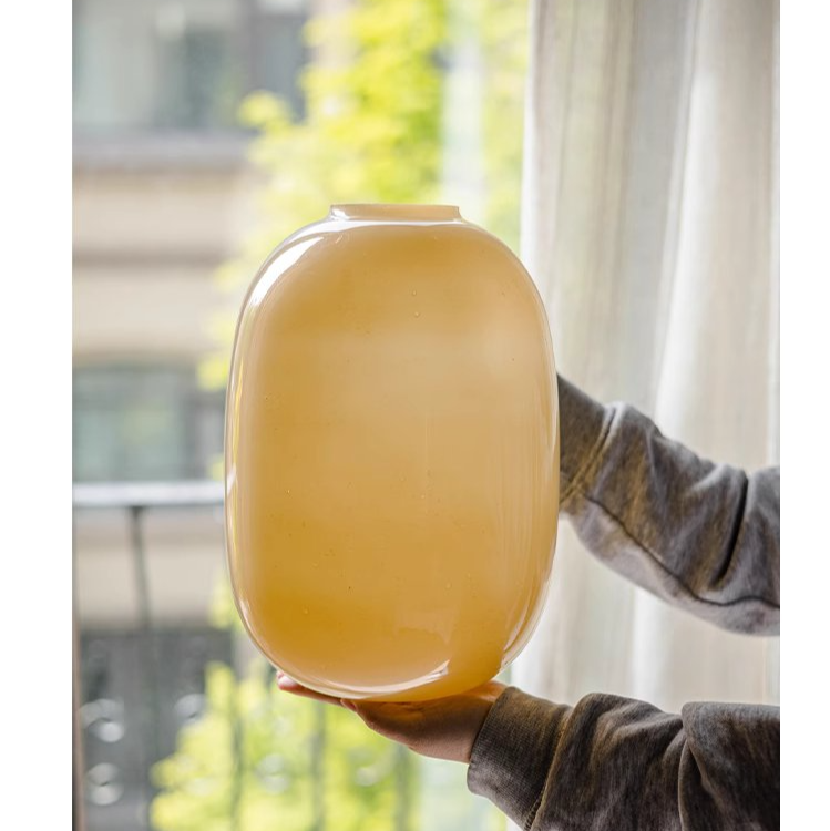 
                      
                        Modern Handblown Glass Vase, Yellow
                      
                    