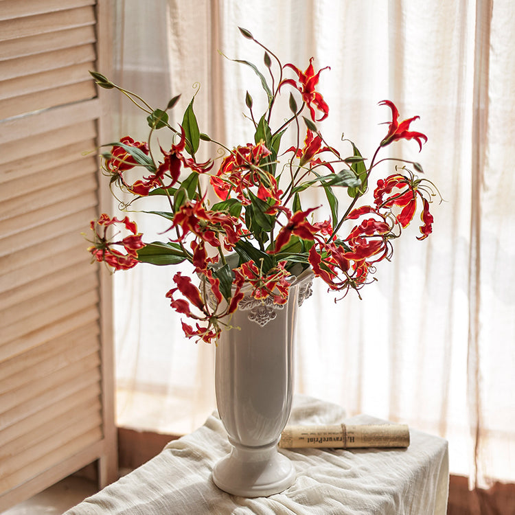 
                      
                        Faux Silk Flower Flame Lily Stem 29" Tall
                      
                    