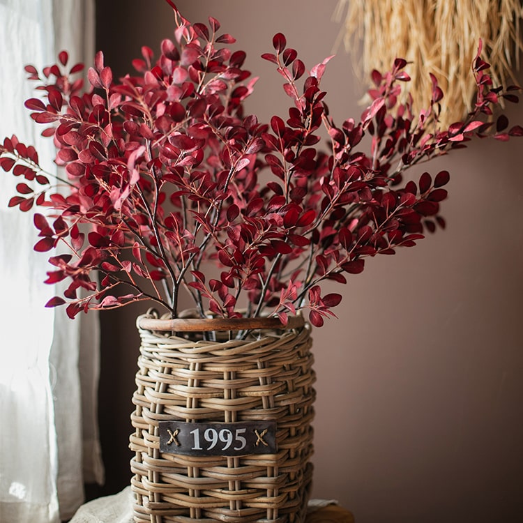 
                      
                        Artificial Faux Red Tzu Tan Leaf Stem 42" Tall
                      
                    