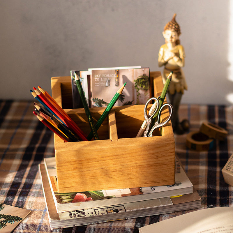 Solid Wood Desktop Organizer, Small