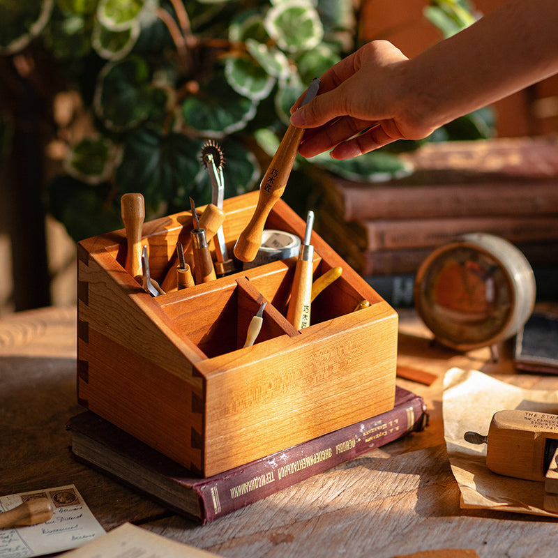 Solid Wood Desktop Organizer, Small