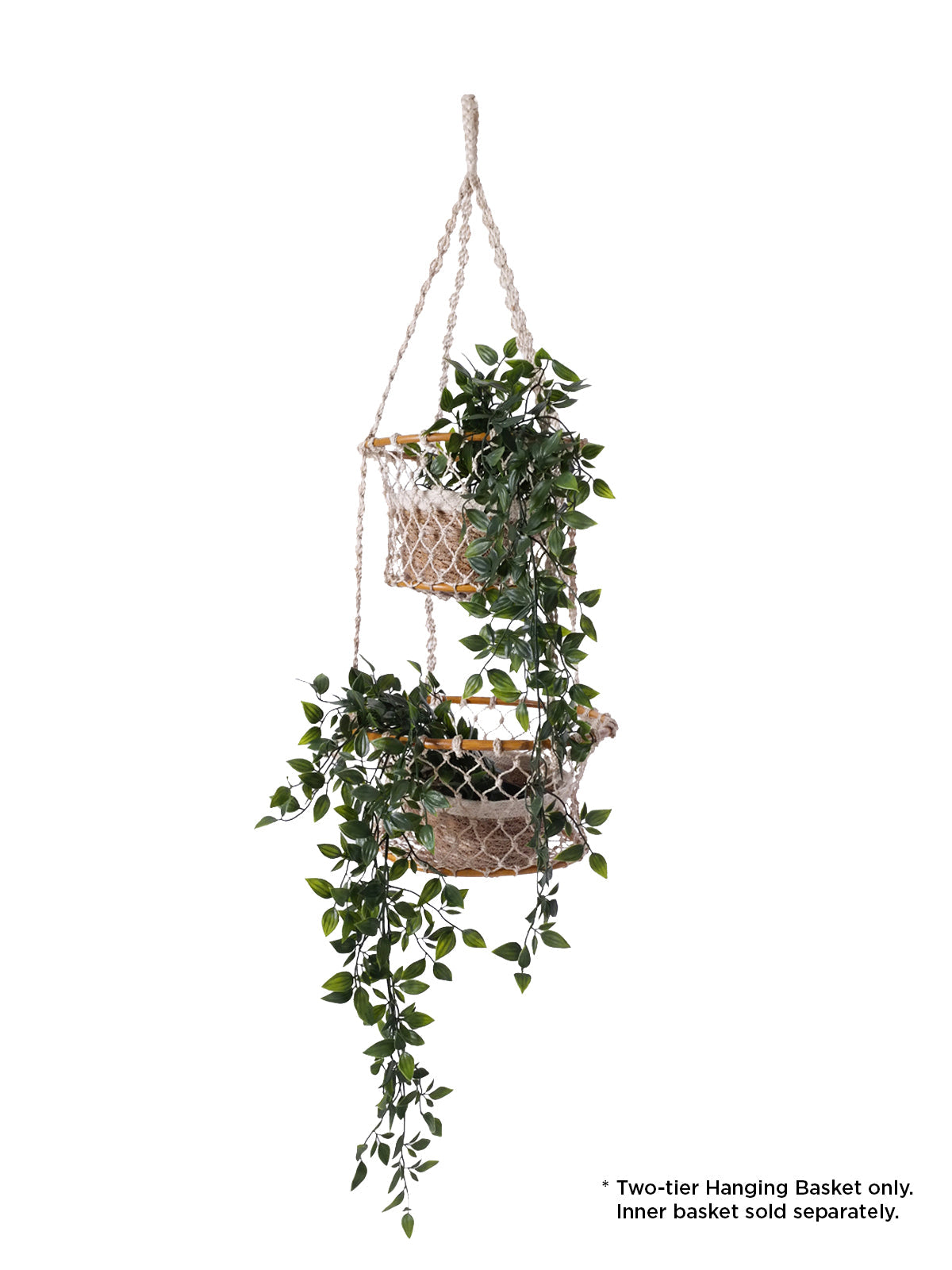 two tier hanging planter KORISSA Jhuri Double Hanging Basket