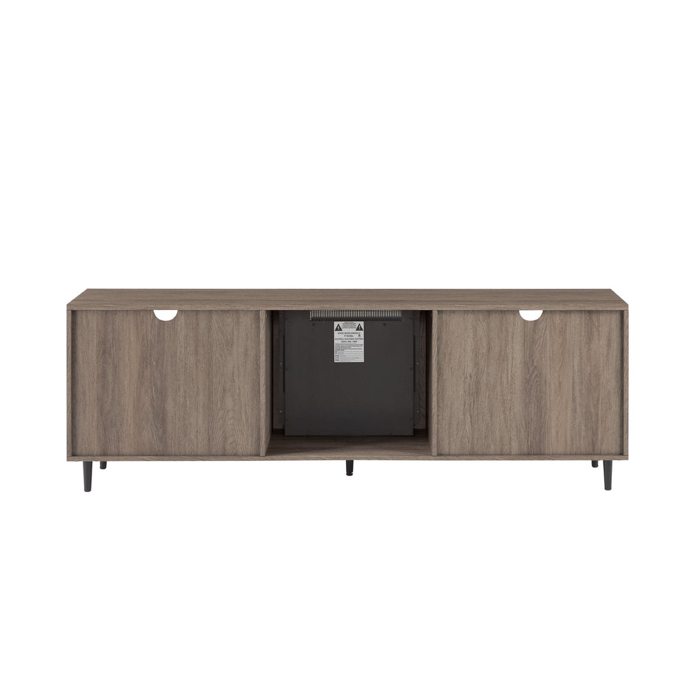 
                      
                        70" Modern Rattan Door Fireplace Console
                      
                    