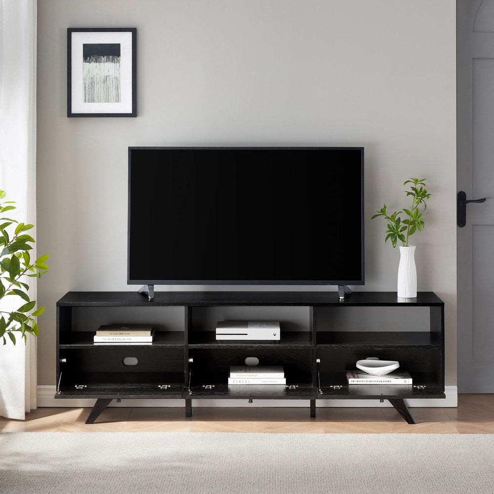 
                      
                        Kela Mid-Century Modern 3-Door TV Stand
                      
                    