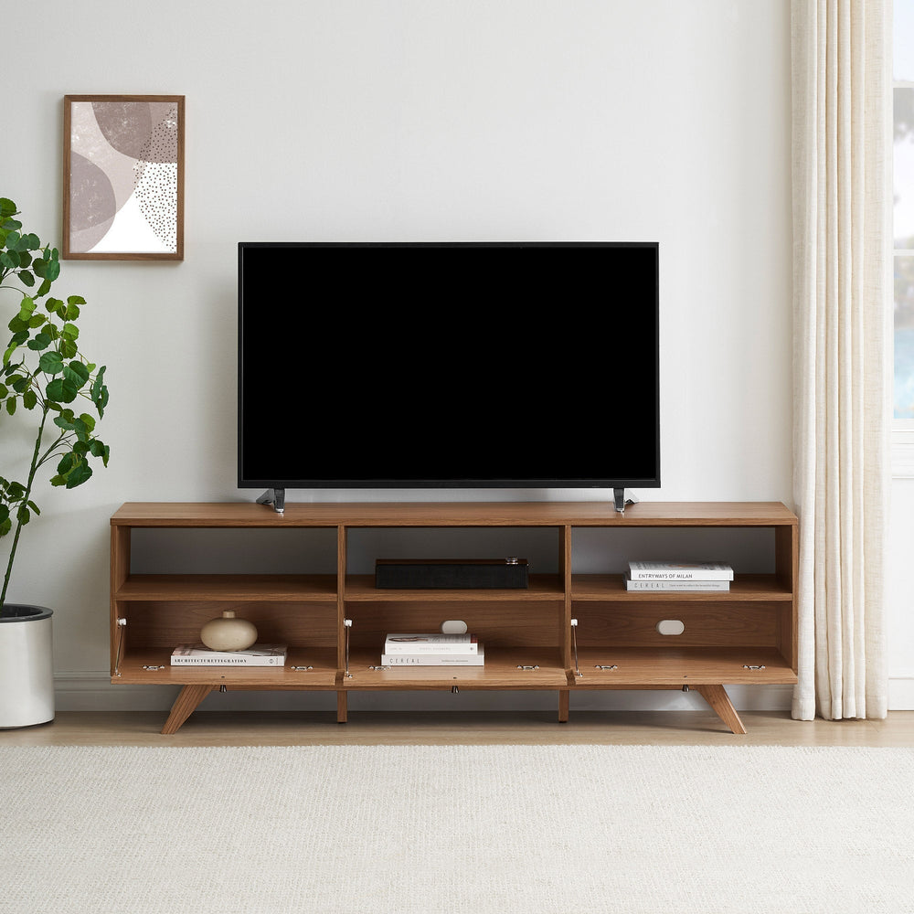 
                      
                        Kela Mid-Century Modern 3-Door TV Stand
                      
                    