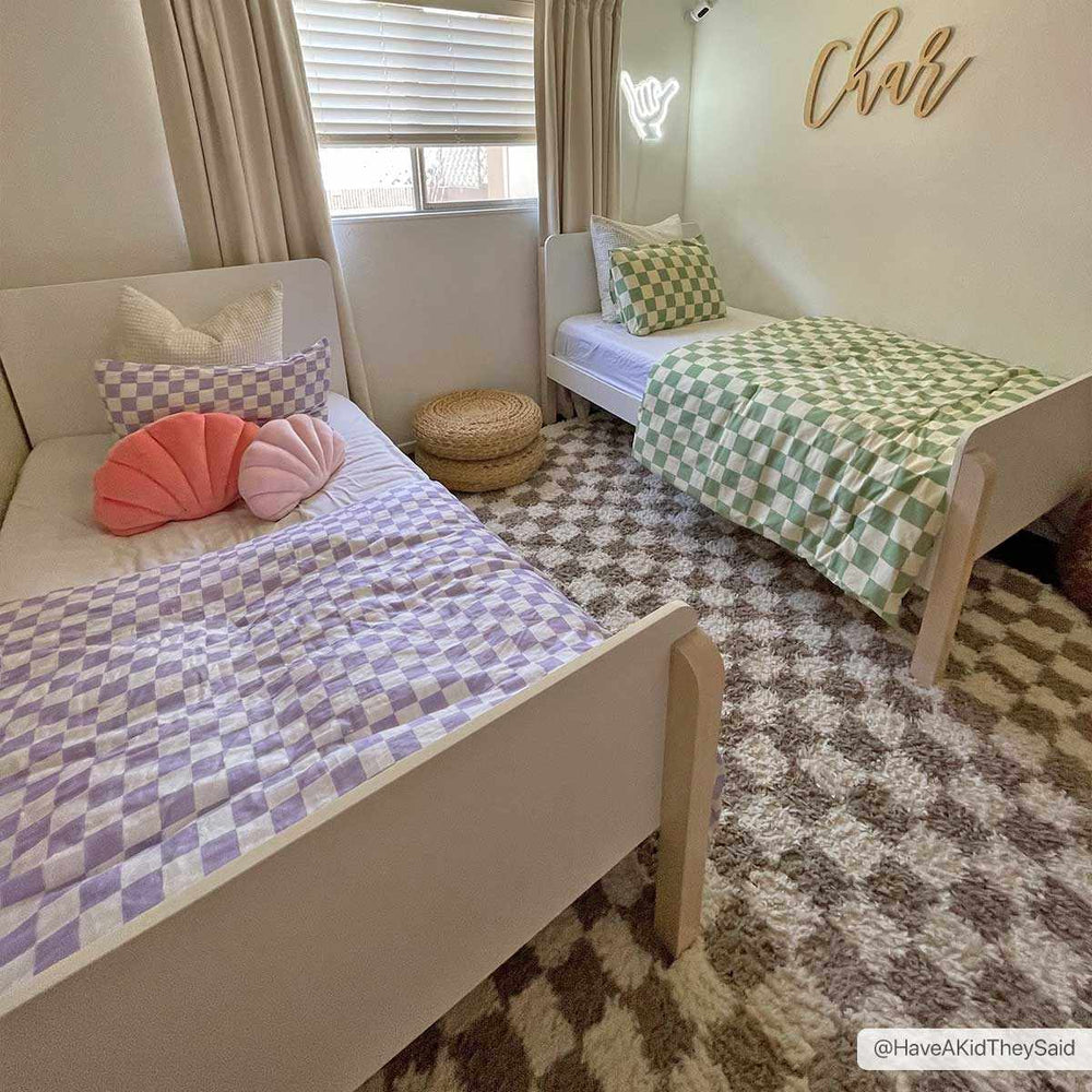 
                      
                        Kieu Light Gray & Taupe Checkered Area Rug
                      
                    