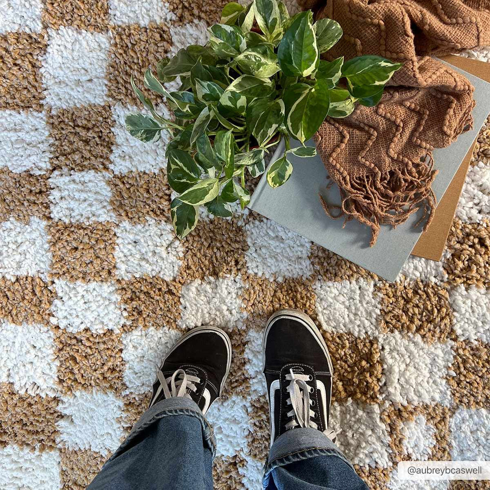 
                      
                        Kieu Yellow & White Checkered Area Rug
                      
                    