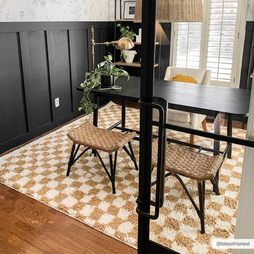 
                      
                        Kieu Yellow & White Checkered Area Rug
                      
                    