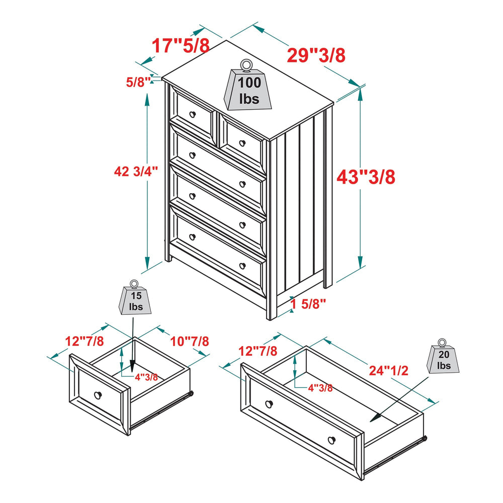 
                      
                        5-Drawer Oakland Chest
                      
                    
