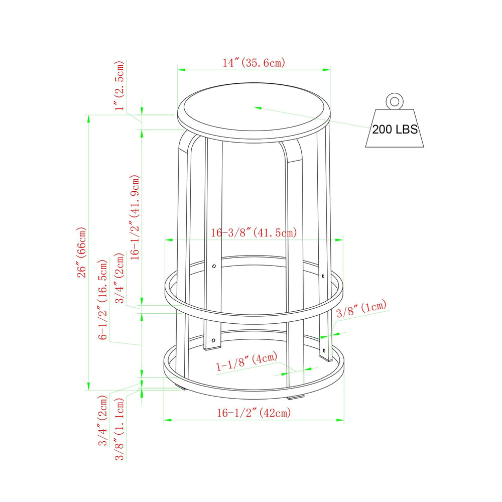 
                      
                        Colton 26" Metal and Wood Round Kitchen Bar Stool
                      
                    