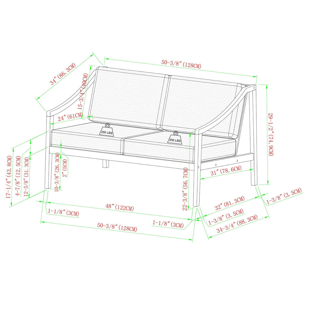 
                      
                        Cologne Modern Solid Wood Outdoor Loveseat
                      
                    