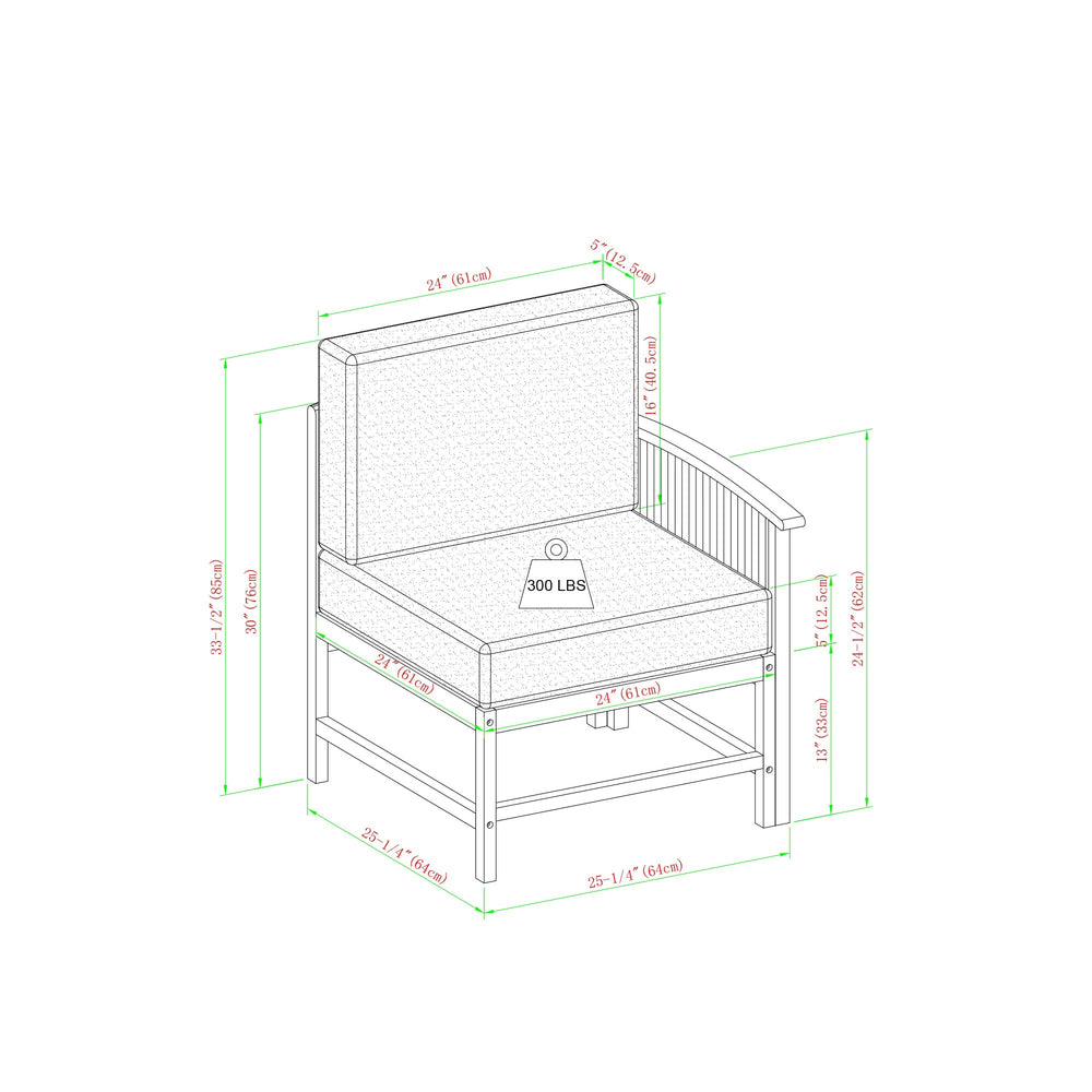 
                      
                        Midland Modern Solid Wood 5-Piece Outdoor Sectional Set
                      
                    
