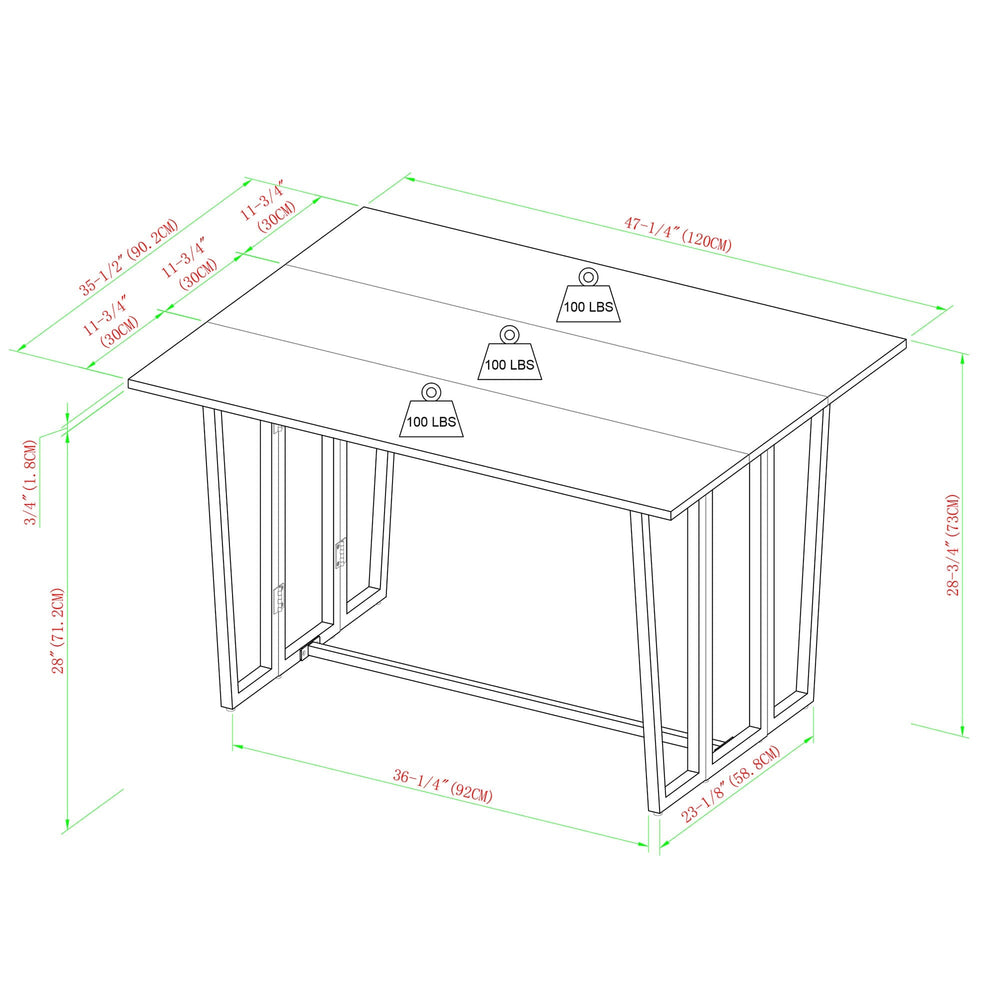 
                      
                        Memphis 47" Modern Drop-Leaf Dining Table
                      
                    