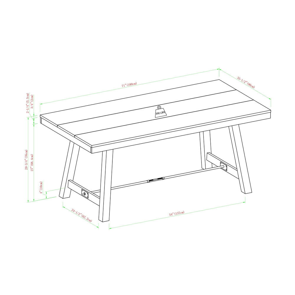 
                      
                        70" Trestle Dining Table
                      
                    