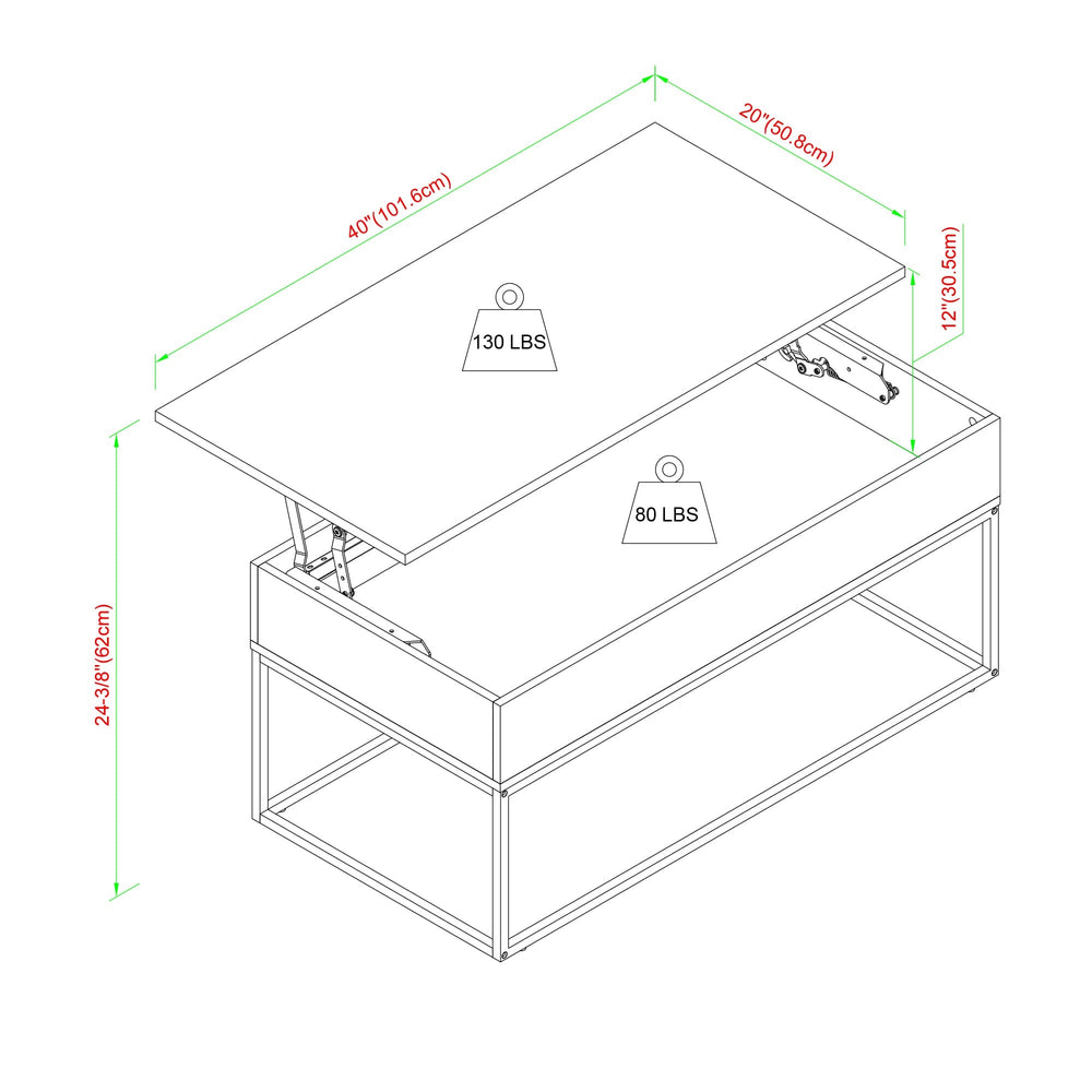 
                      
                        Tyson Modern 40 Wood and Metal Lift Top Coffee Table
                      
                    