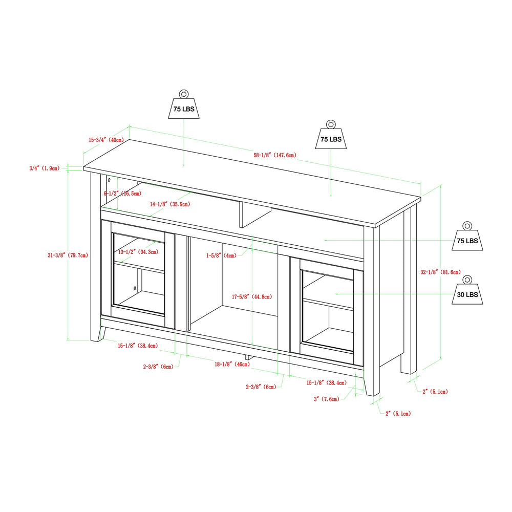 
                      
                        Wasatch 58" Transitional Fireplace Glass Wood TV Stand
                      
                    