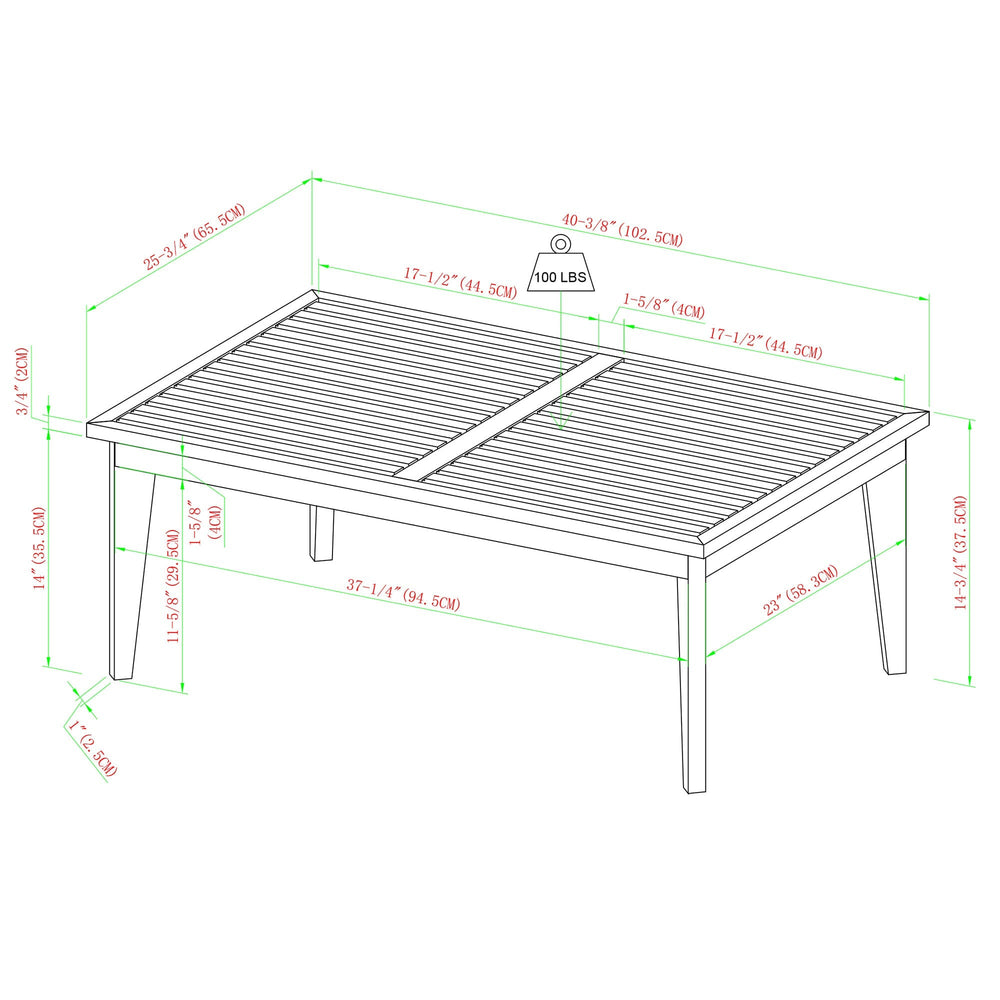 
                      
                        Zander Mid-Century Modern Acacia Outdoor Slatted Coffee Table
                      
                    