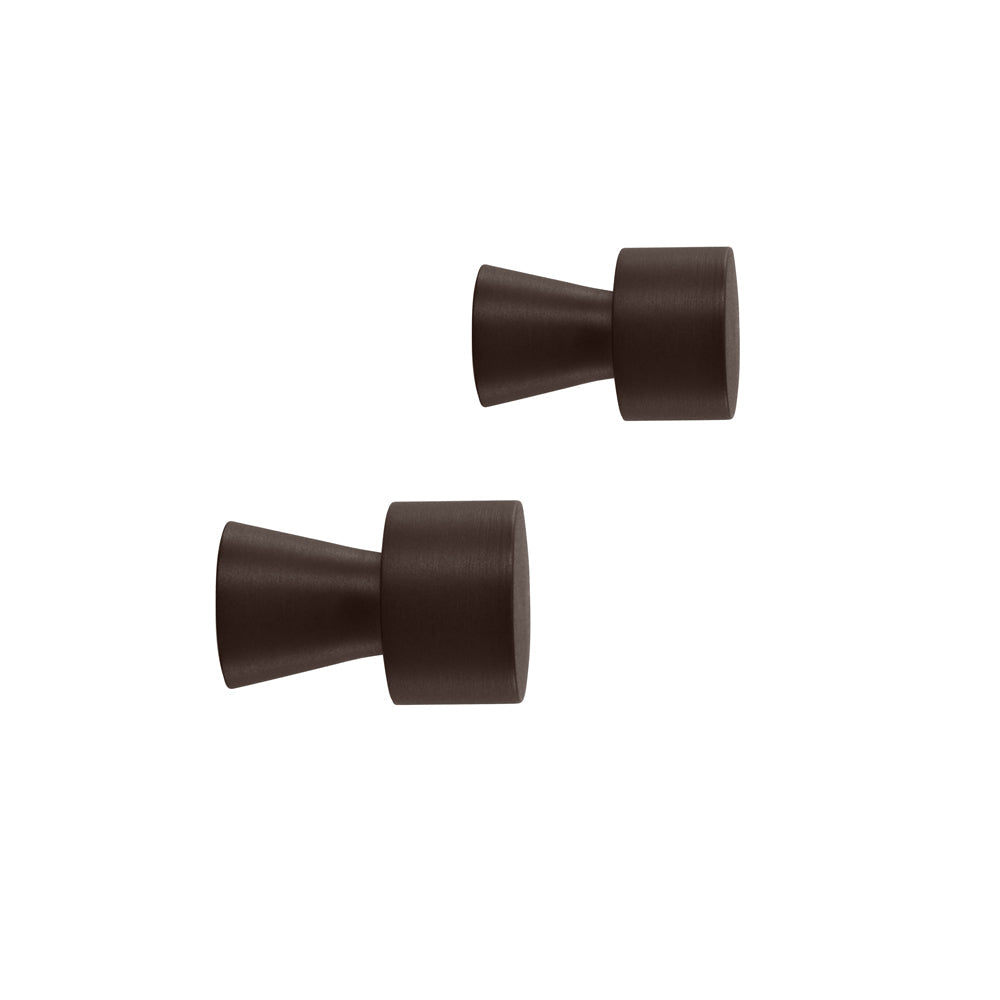 Brown Pin Hook Knobs, Set of 2