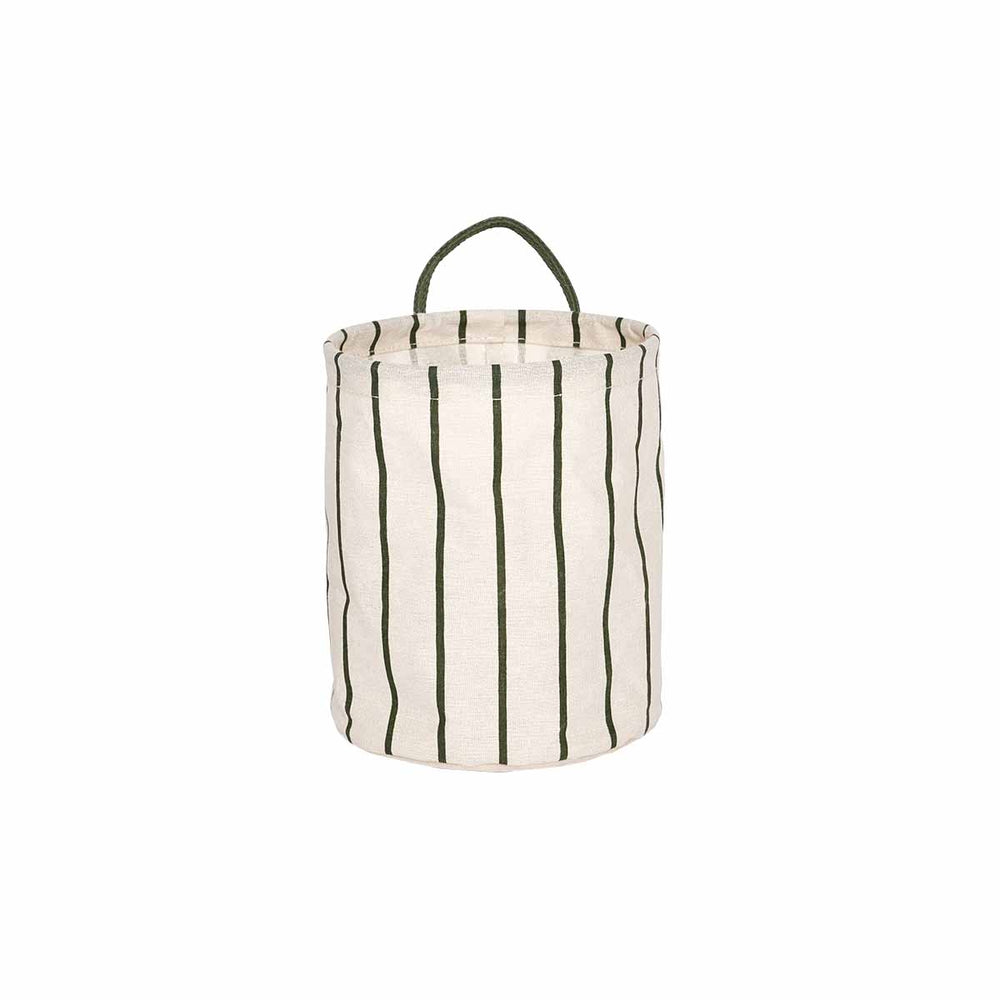 Raita Laundry & Storage Basket in Green/Offwhite